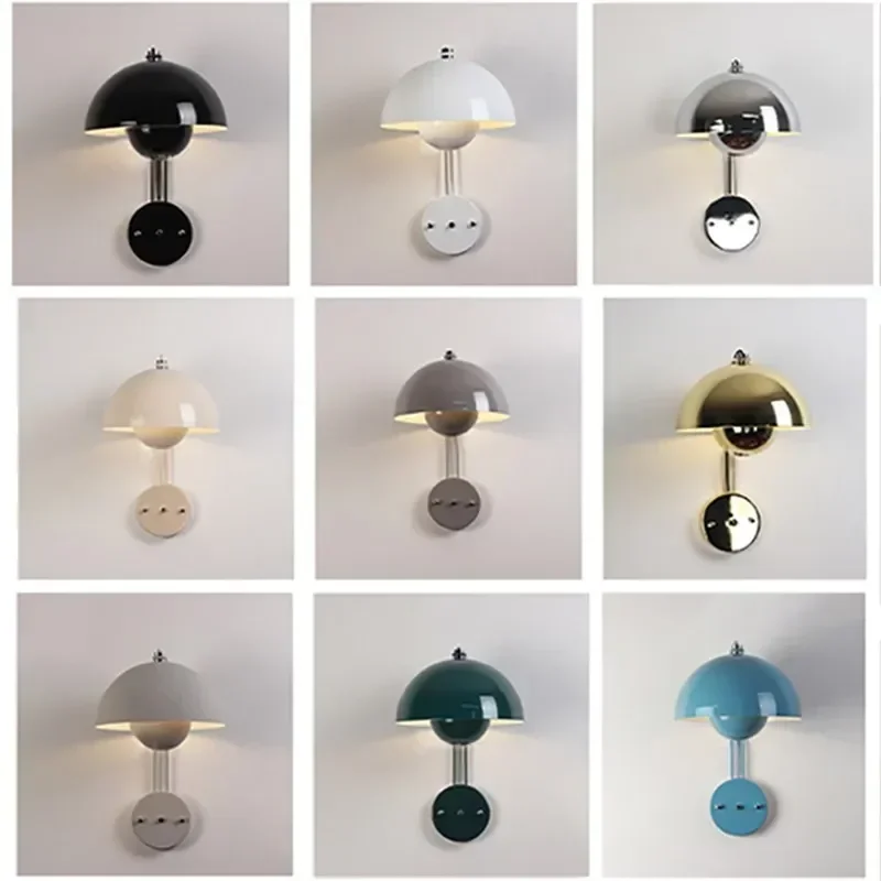 Nordic LED Bud Wall Lamp Minimalist Multicolor Iron Wall Sconce for Study Living Room Bedroom Bedside Home Decor Lights Fixtures image 6