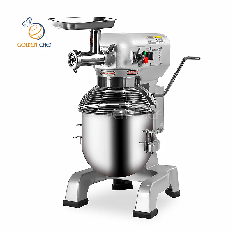 30l 1.8kw Bakery and Snacks Three Levels Multi-Functional Mixer Planetary Mixer Food Mixer With Meat Mincer