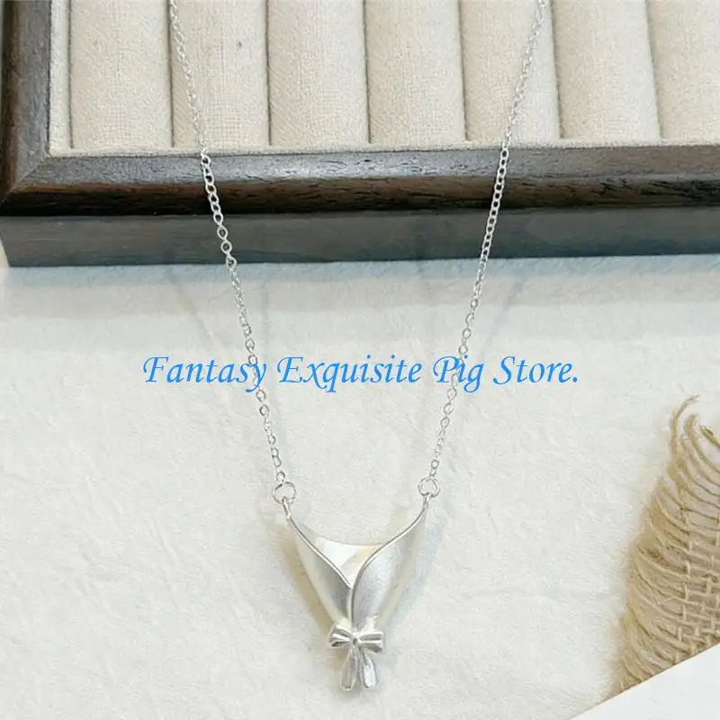 Innovative Flower Container Necklace For Trendy Women Fashion Clavicle Chain 