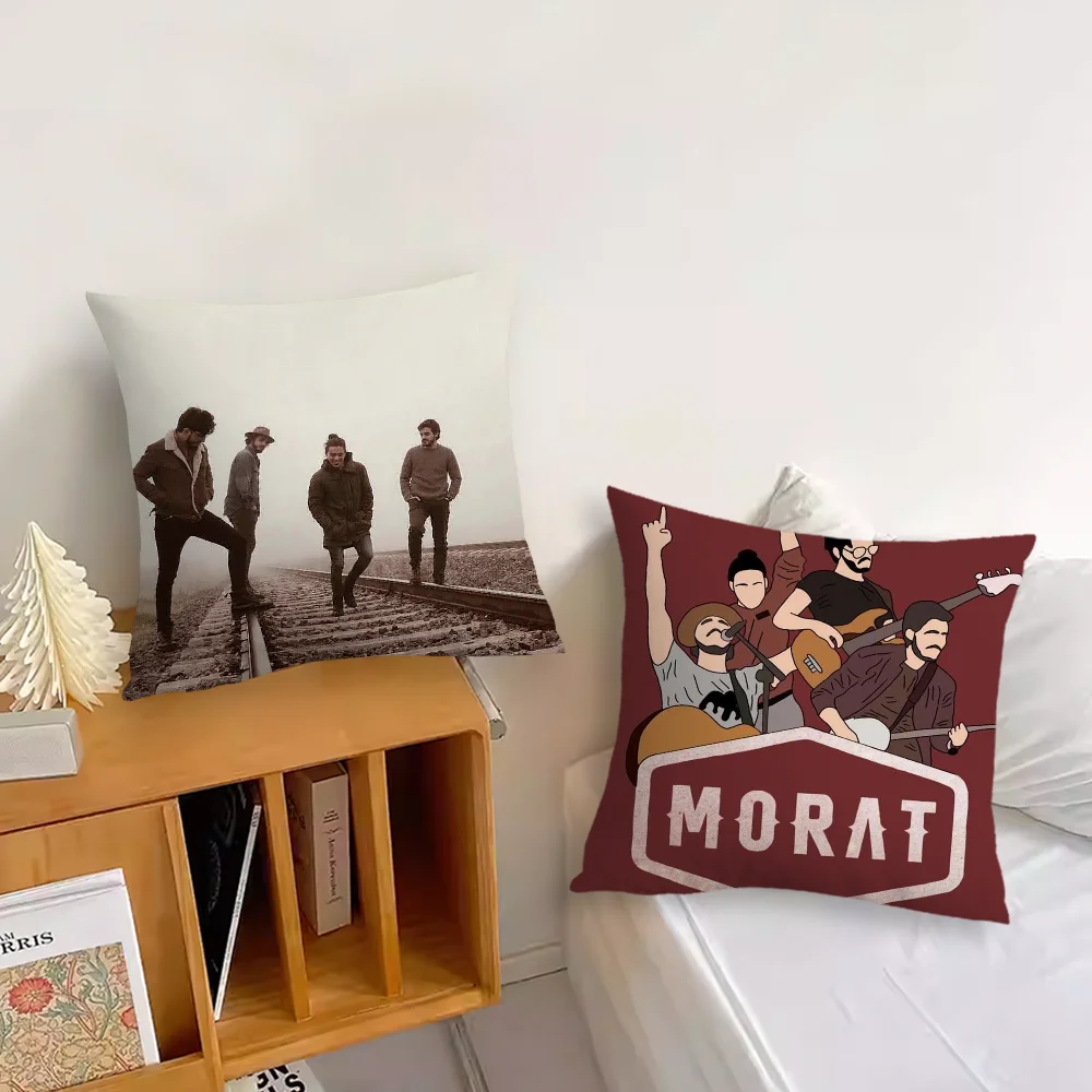 Morat Band Pillow Case For Sofa Bedroom Living Room Office Bedside Table Backrest Cushion Printing Square