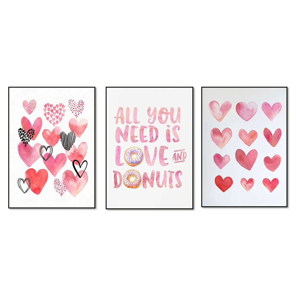 

All you need is Love and Donuts watercolor pink pastel valentine printable