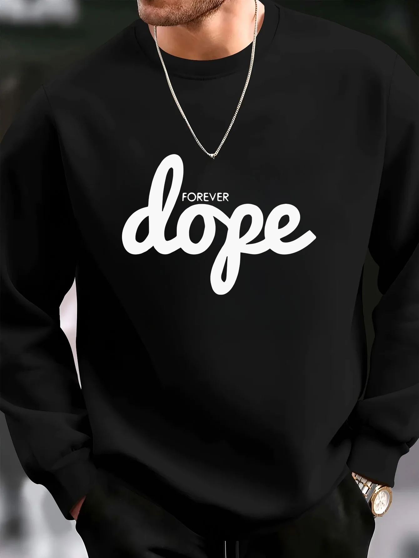 طباعة نمط Dope - سترة كاجوال مريحة للرجال من القطن برقبة دائرية، على طراز الشارع، مناسبة للهدايا