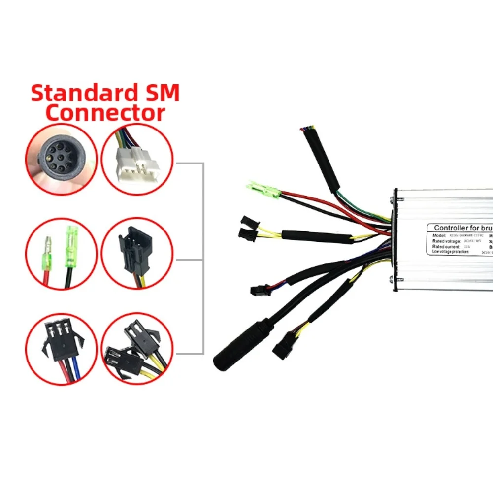 

36V/48V KT-22A E-bike Controller 9MOS SM Connector For 500-750W Brushless Motor 22A Max Current Compact 1256535mm Design