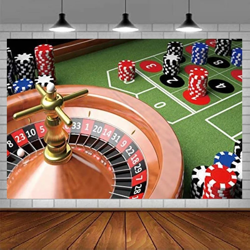 

Casino Betting Photography Backdrop Gambling Roulette Game Lottery Good Luck Chips Background For Las Vegas Travel Photo Studio