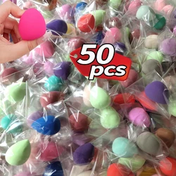 50PCS Multicolor Waterdrop Shape Makeup Sponge Professional Soft Foundation Loose Powder Cosmetic Puff Women Makeup Accessories