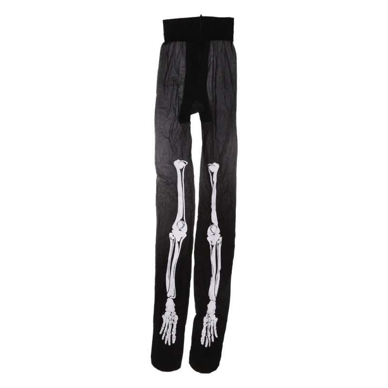 Leggings di Halloween Scheletro Stampato Collant Cosplay Donna Creatività giapponese Calze divertenti Calze ossee per bar da