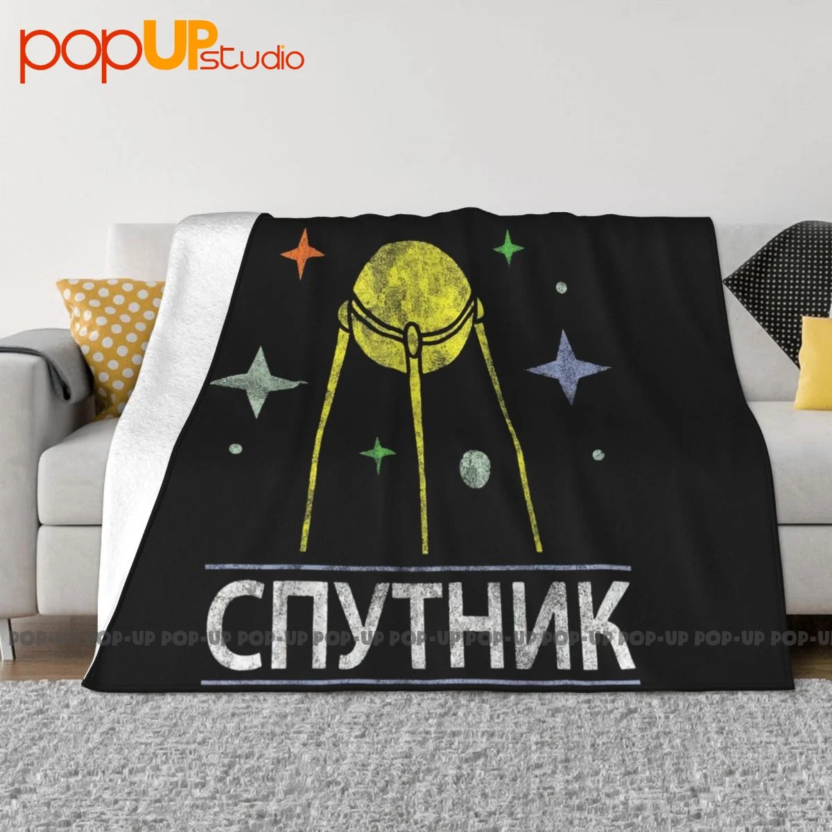 Cccp Vintage Ussr Original Sputnik Space Program Blanket Thick Comfort Home Decor Bedding Supply Sleeping Sheets