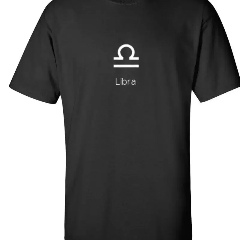 Waage-Symbol, Sternzeichen, Astrologie, Sterne, Horoskop, lustiges schwarzes Baumwoll-T-Shirt