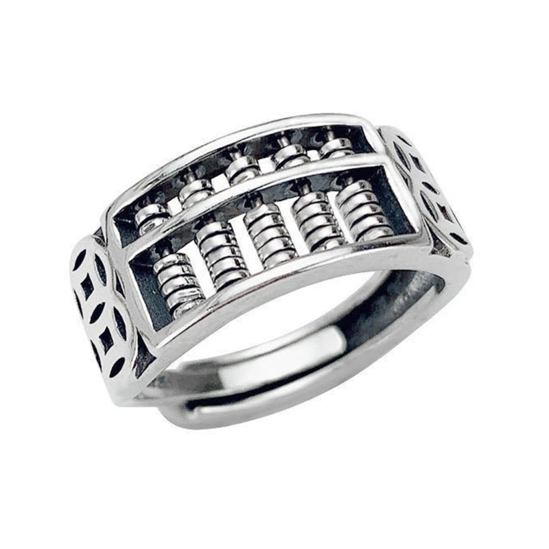 Vintage Abacus Good Fortune Ring Fashion Adjustable Rings for Men Women Lady Dropship