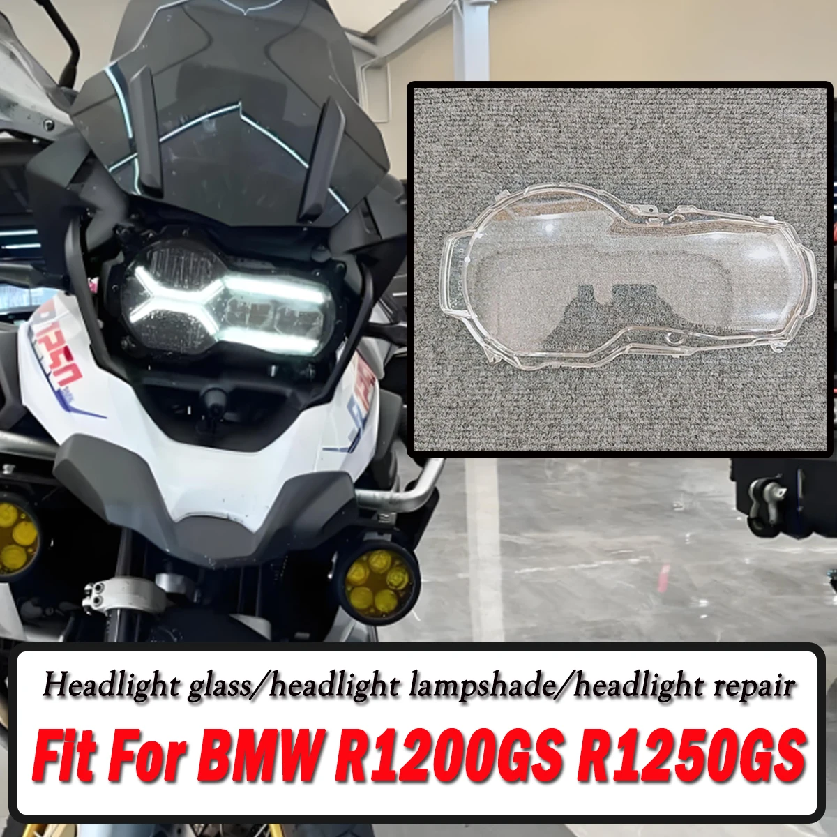 

Motorcycle fairing shell cover ultra clear headlight cover Lampshade frame replacement repair Fit For BMW R1200GS R1250GS R 1200