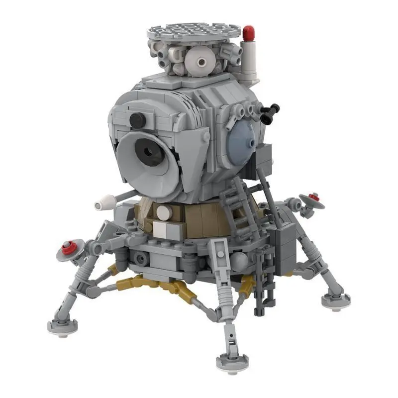 Lunar module creative building blocks, iconic spacecraft assembly model, brick toy gifts for space history enthusiasts