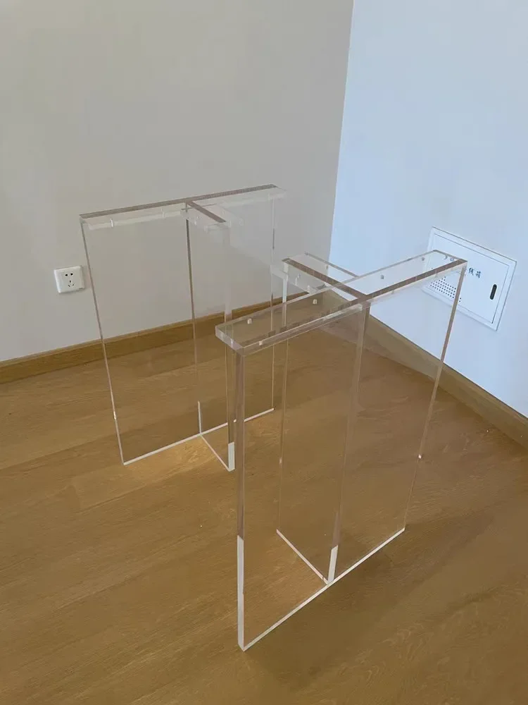 High-transparent acrylic table legs custom island table feet big board table rock desk desk desk leg bracket