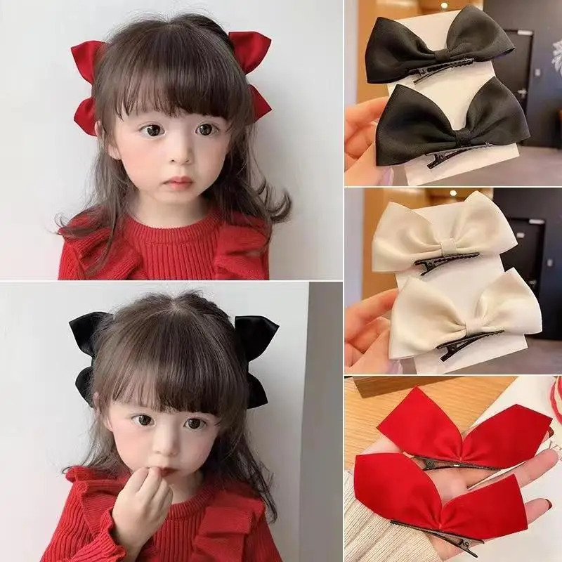 2pcs/set Sweet Toddler Hair Clip for Girl Chic Korean Princess Bow Style Kids Girl Hair Pin Lovely Headwear Hair Accessories