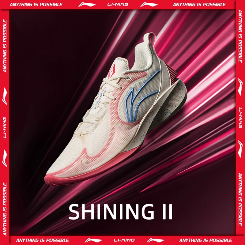 Li-Ning الرجال SHINING II على المحكمة أحذية كرة السلة بوم وسادة انتعاش بطانة تنفس مقاومة للاهتراء أحذية رياضية ABPV003
