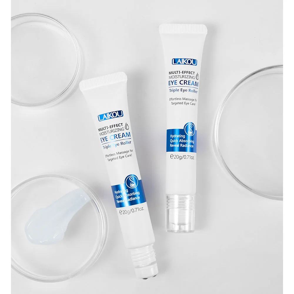 LAIKOU Roll On Eye Cream 20g, Hydrating Moisturizing Under Eye Care, Cooling Massage Ball for Puffiness Dark Circles Skin Care