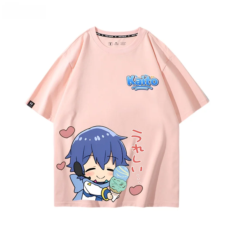 kaito-ボーカロイド-バーチャルシンガー-コットン-tシャツ-ユニセックス-半袖-通気性-快適-カジュアル-サマートップ-ティーンエイジャーと大人向け
