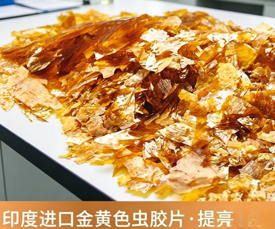 Premium Indian Shellac Flakes Golden Finish Natural Varnish for Wooden Furniture Repair