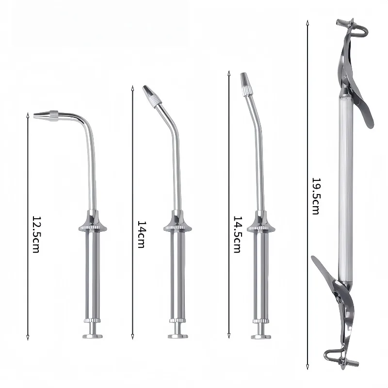 Dental Amalgam Carrier Syringes Curved Tip Double End Filling Delivery Tools Cavity Filling With 3 Working Tip Dentistry Tools