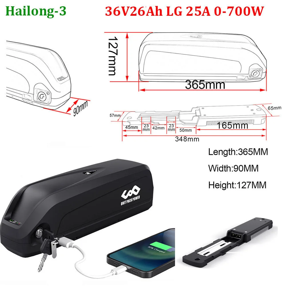 21700 EBike Batterij Onderbuis Polly 72V 60V 52V 48V 24Ah 36V 27Ah 22.5Ah 14.4Ah Baterias voor 2000W 1500W 1000W 750W 350W Motor