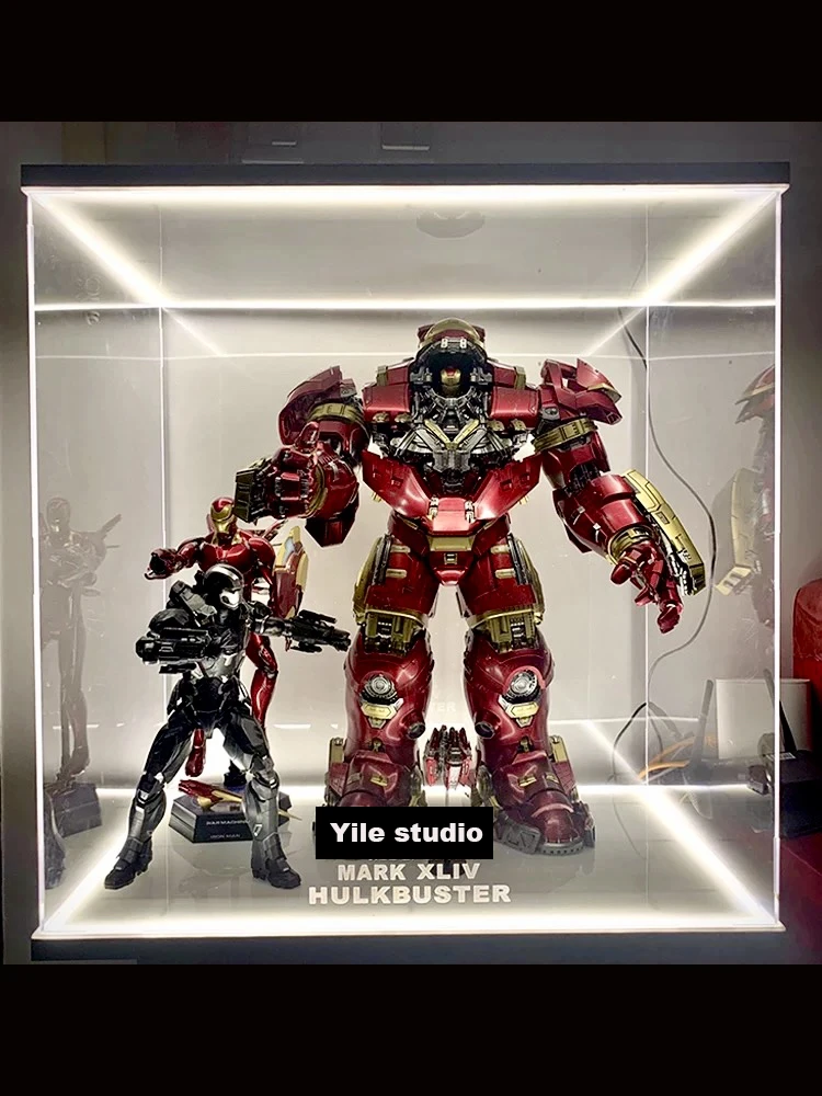 صندوق عرض LED مخصص ، الرجل الحديدي MK44 Hulkbuster USB Power ، ألعاب ساخنة ، شحن في 10-15 يومًا ، أكريليك