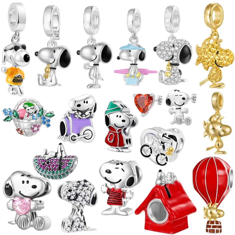 

925 Silver,Red House,Watermelon,Hot Air Balloon,Flower Basket,Dog Bead Pendant, European Original Bracelet,DIY Exquisite Jewelry