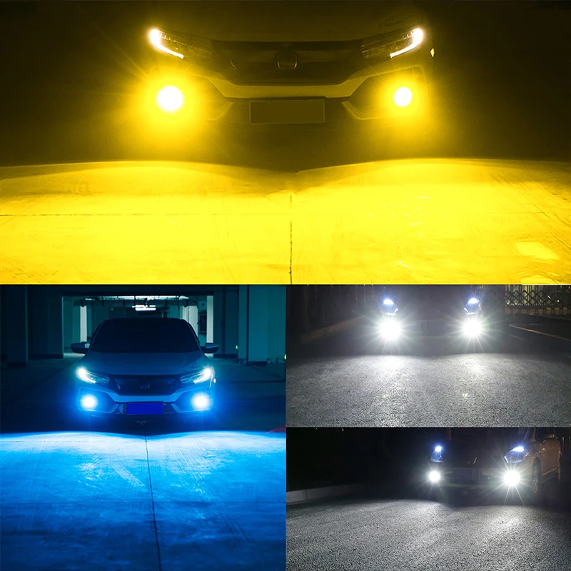 2pcs H4 LED Bulb H1 H3 H7 H8 H11 9005 HB3 9006 HB4 Led 3030SMD Super Bright Car Fog Lights Day Running Light 12V Yellow White