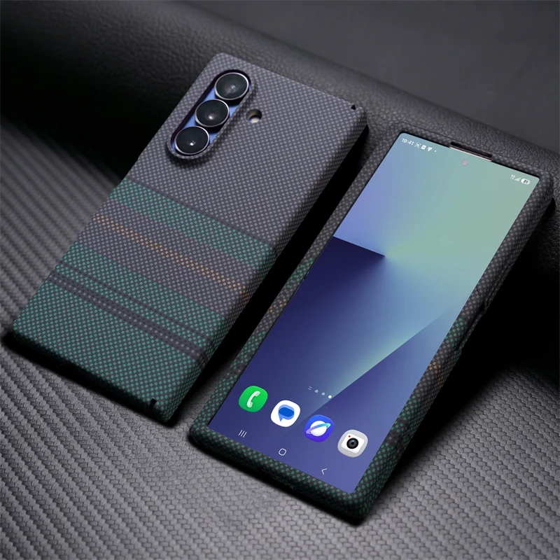 Schutzhülle aus Kohlefaser-PC mit Scharnier- und Displayschutzfolie für Samsung Galaxy Z Fold 8Ultra 7 6 5 4, magnetische, kabellose Ladeabdeckung