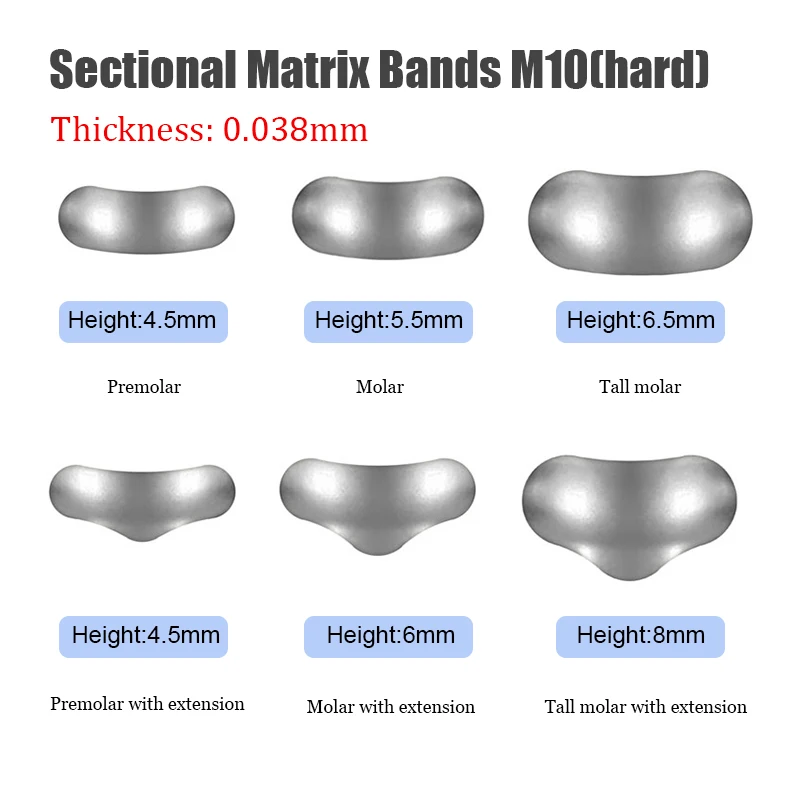 50Pcs Dental Matrix Bands Sectional Contoured Matrix System Metal Matrices Matrix Clamp Ring For Teeth Replacement Dentist Tools view 2