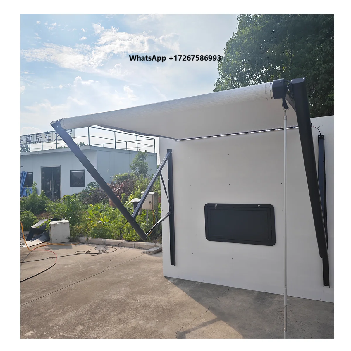 

MAYGOOD Outdoor Motorized RV Campout Awning Side Mounted Camper Van Awnings with LED Lights