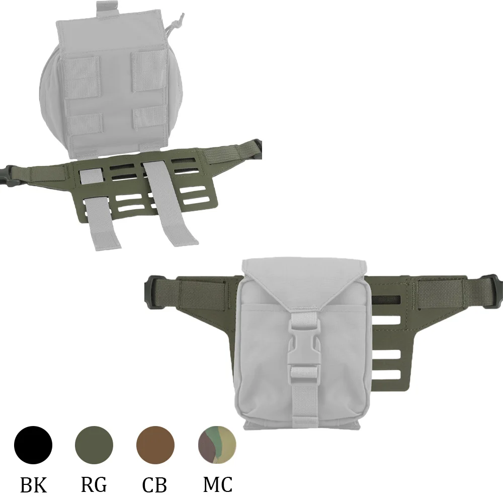 

Панель-переходник с пряжкой для ремня с 4 отделениями и 4 рядами крепления MOLLE. Могут быть самостоятельной сборкой с сумкой на ремень.