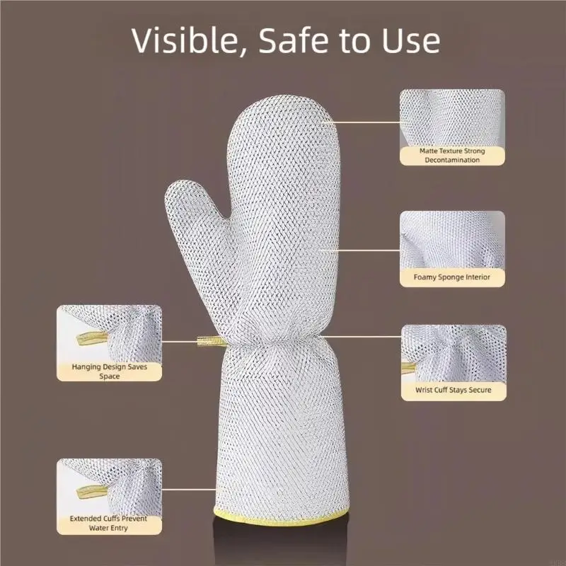 2025 New 10Pieces Steel Wire Kitchen Gloves for Dishwashing and Pot Maintenances Scrubbing Mittens for Dishware Washing