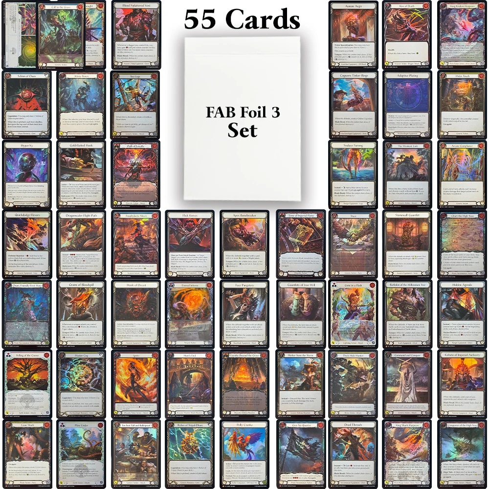 RAINBOW FOIL FAB Whole Set (55Cards/Set) TCG Proxy Quickdodge Flexors Riches of Tropal-Dhani High Sea Card Shelter Trading Games