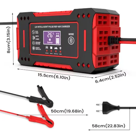 6A 12V Repair LCD Display Smart Car Battery Charger Car and Motorcycle Battery Charging Unit Lead-Acid Battery