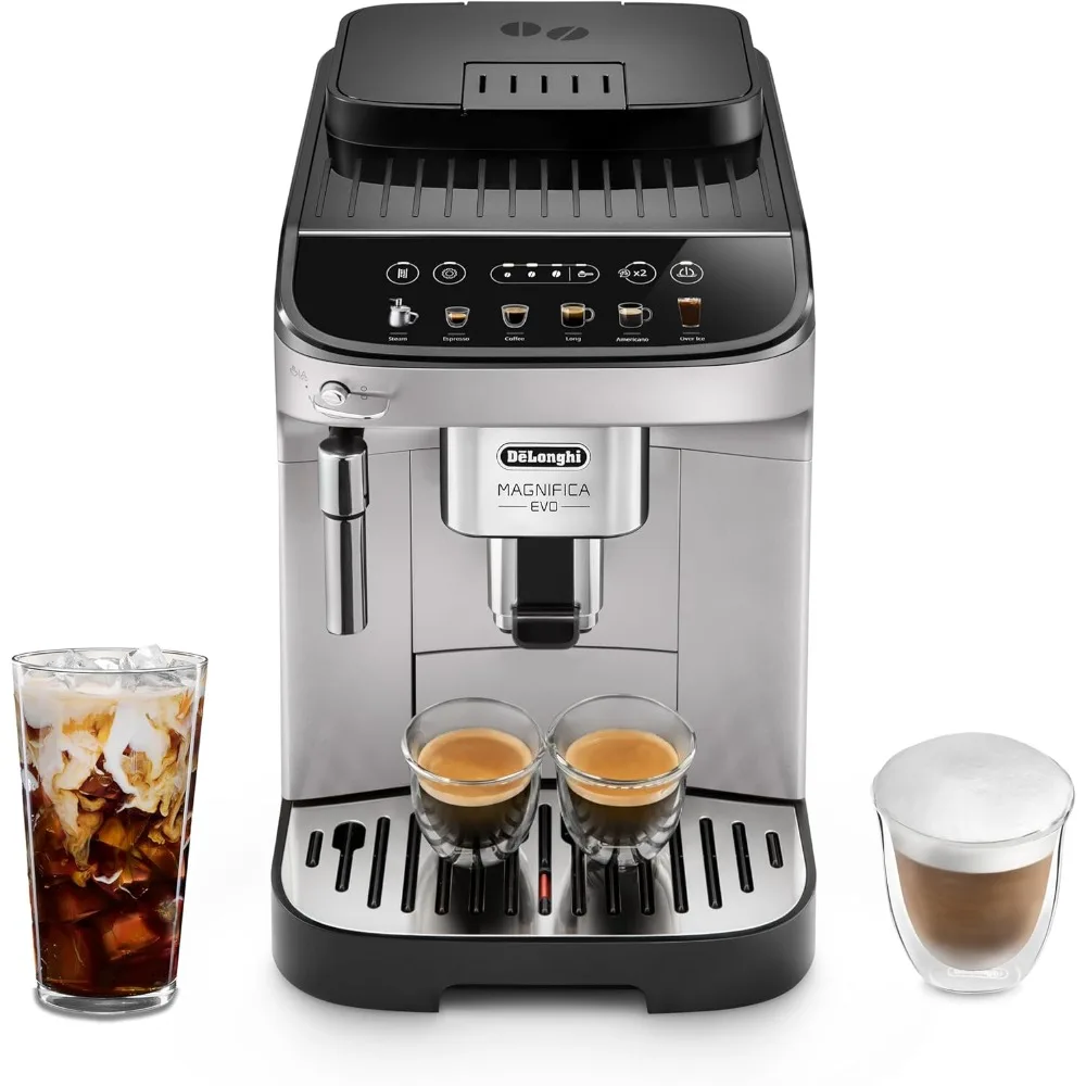 Magnifica Evo Automatic Espresso & Coffee Machine with Manual Milk Frother for Latte