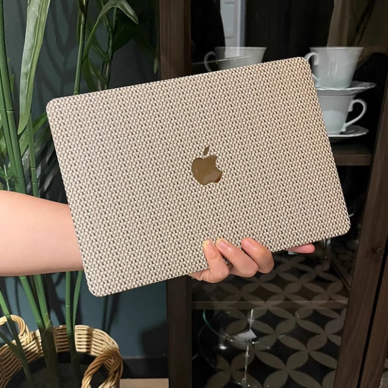 Etui na laptopa 2026 do Macbook Neo Air M4 13 M2 Pro 13 14 A3434, ochronna twarda obudowa do M3 15 Mac Retina A2681, wzór tkany — zdjęcie produktu 6