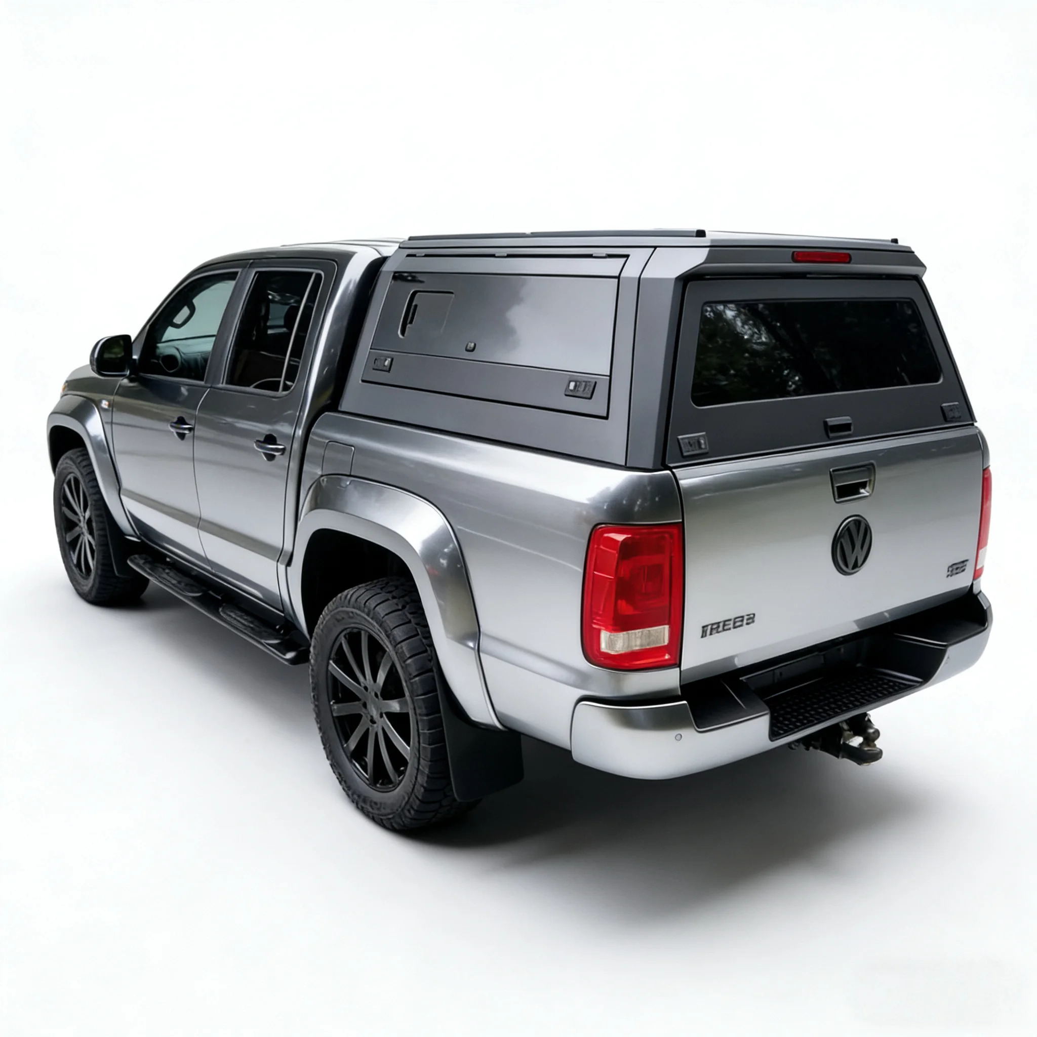 For Amarok 2010+ Aluminum Canopy with Glass Panel Tailbox Manual Operation Key Anti-Theft Waterproof Dustproof Bolt-On Install