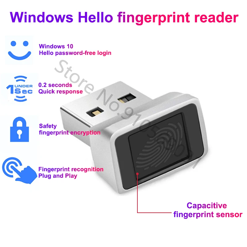 Imagem -03 - Módulo Leitor de Impressão Digital Usb para Windows 10 Hello Scanner de Impressão Digital Biométrico para Laptop pc Módulo de Desbloqueio de Sensor de Impressão Digital