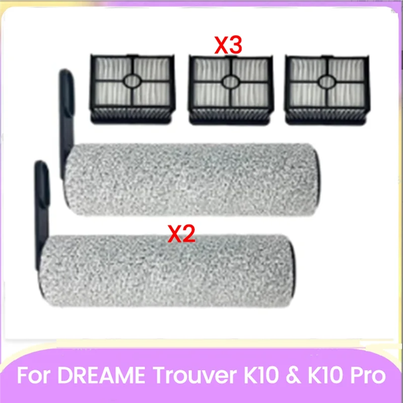 

FSLH 5PCS For Dreame Trouver K10 & K10 Pro Vacuum Cleaner Accessories Brush Roller & Filter Kit Enhance Cleaning Efficiency