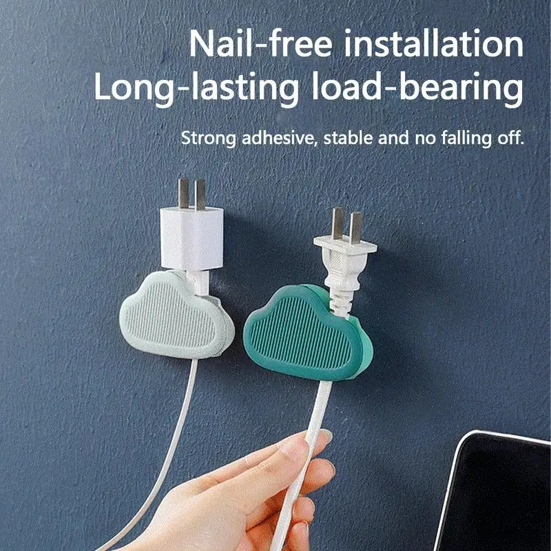 Soporte de escritorio para cables, enrollador, Clips de Cable montados en la pared, Clips de Cable de cargador adhesivos para teléfono, cargador USB, auriculares, ratón y teclado