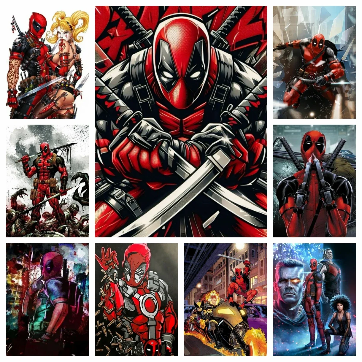 

5D DIY алмазная живопись Дэдпул набор для вышивки крестом полная круглая Алмазная вышивка персонаж фильма мозаика живопись художественное украшение