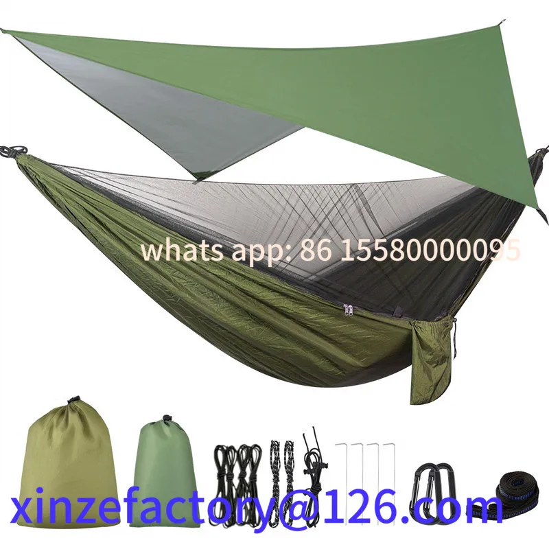 

Customizable Camping Mosquito Net and Hammock Canopy Portable Nylon Hammock Rain Fly Tree Straps