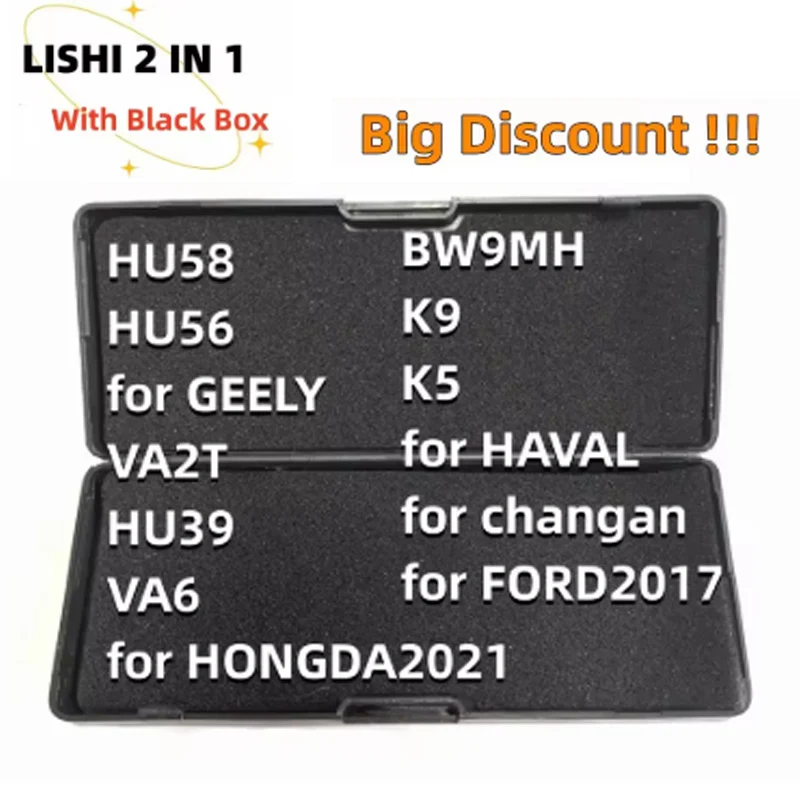 

Инструмент lishi 2 в 1 HU58 HU56 для GEELY VA2T HU39 VA6 для HONDA2021 BW9MH K9 K5 для haval для changan ford2017 Лидер продаж типа