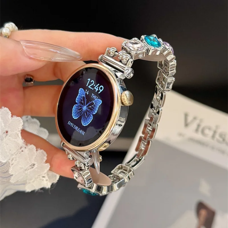 

Square Sugar Gemstone Set with Diamonds Suitable for Huawei GT5/GT5 Pro/GT4/GT2/3/4 22mm/20mm/18mm Fashion Strap