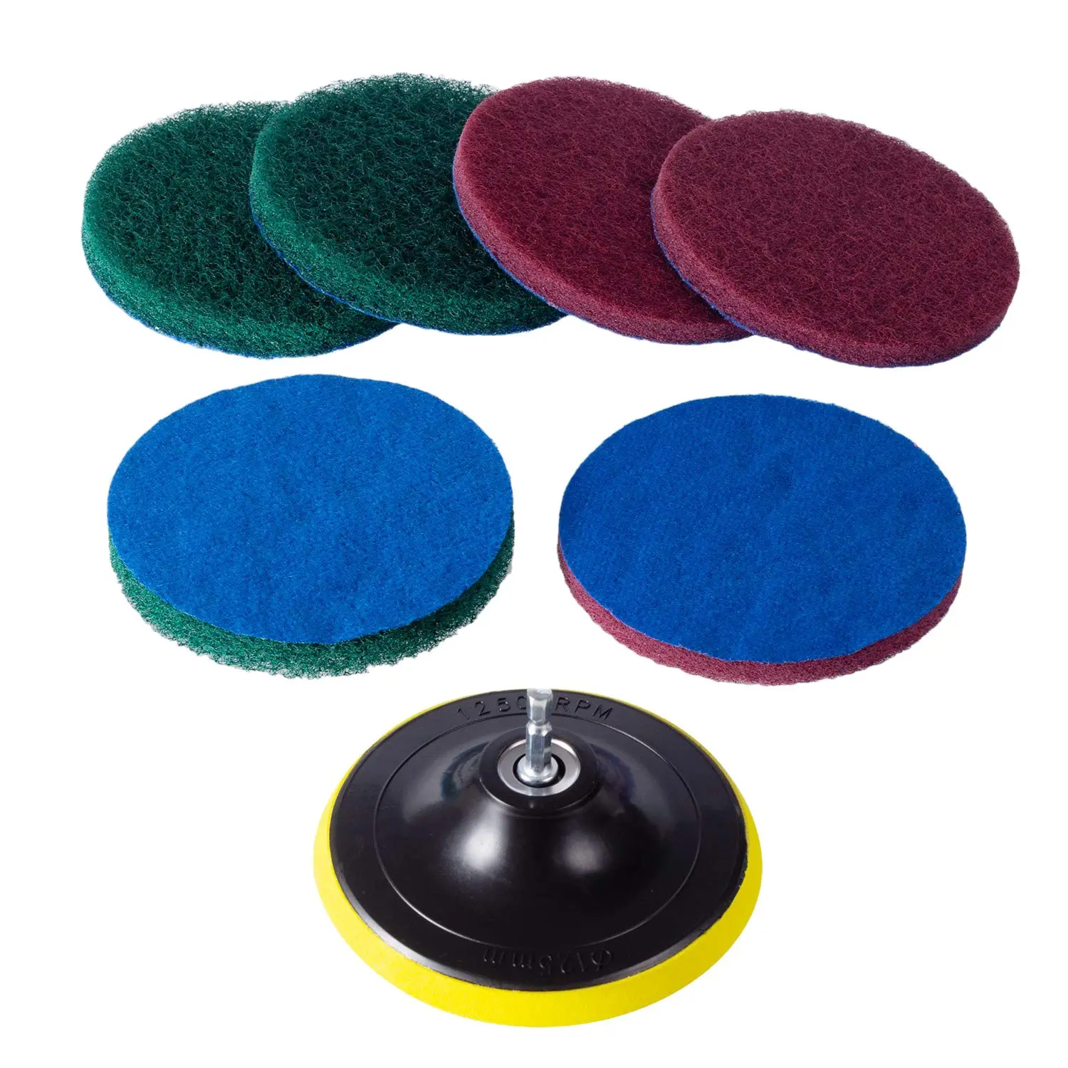 

5 Inch Drill Power Brush Tile Scrubber Scouring Pads Cleaning Kit, Heavy Duty Household Cleaning Tool (Drill NOT Included)