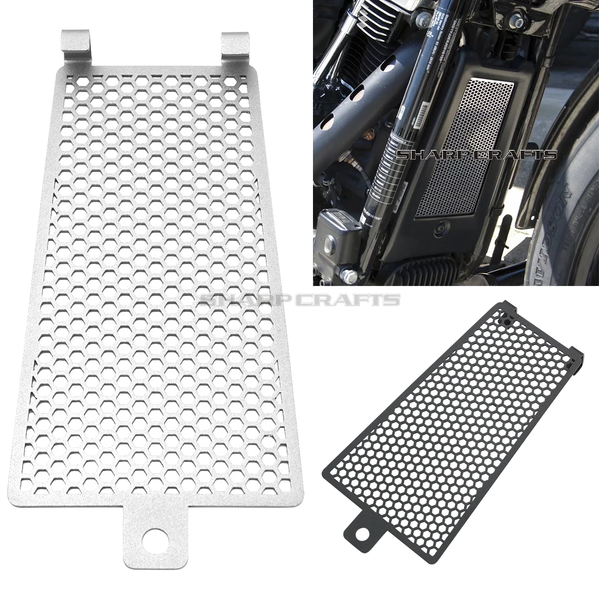 Motorcycle Radiator Cap Grill Net Oil Cooler Cover For Harley Softail Fat Boy Street Bob 114 Sport Glide Slim Low Rider 117 18up