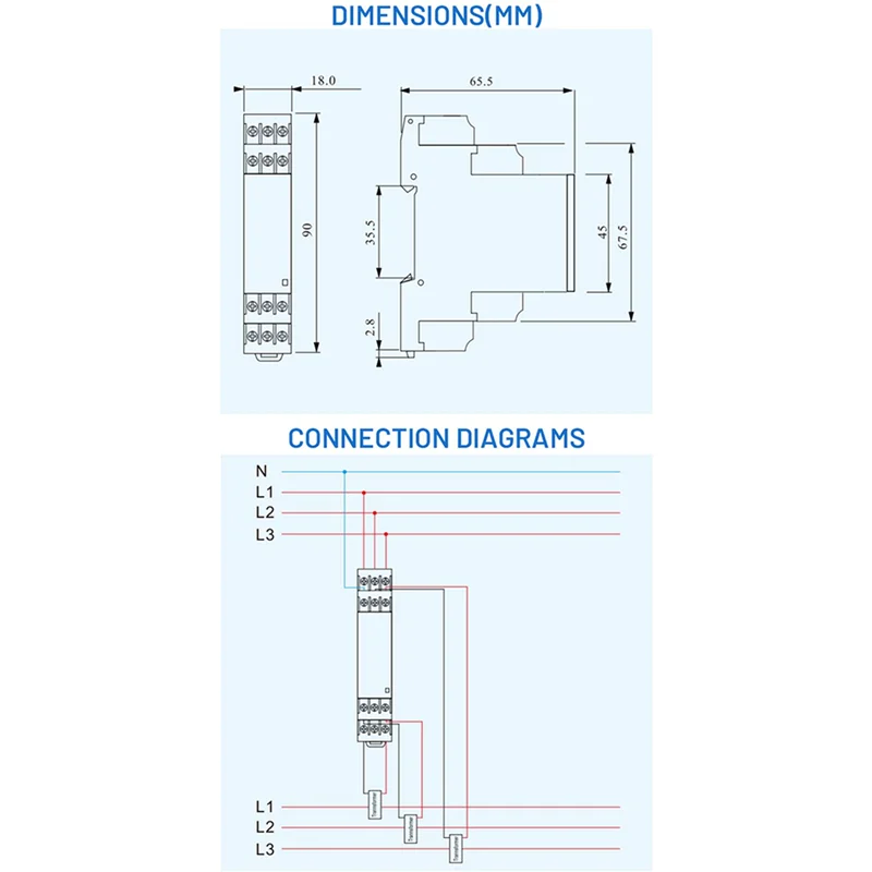 BTLIFE-2X Zigbee Three-Phase Energy Meter 100-240V Mobile App Remote Control Household Multifunctional Rail Energy Meter