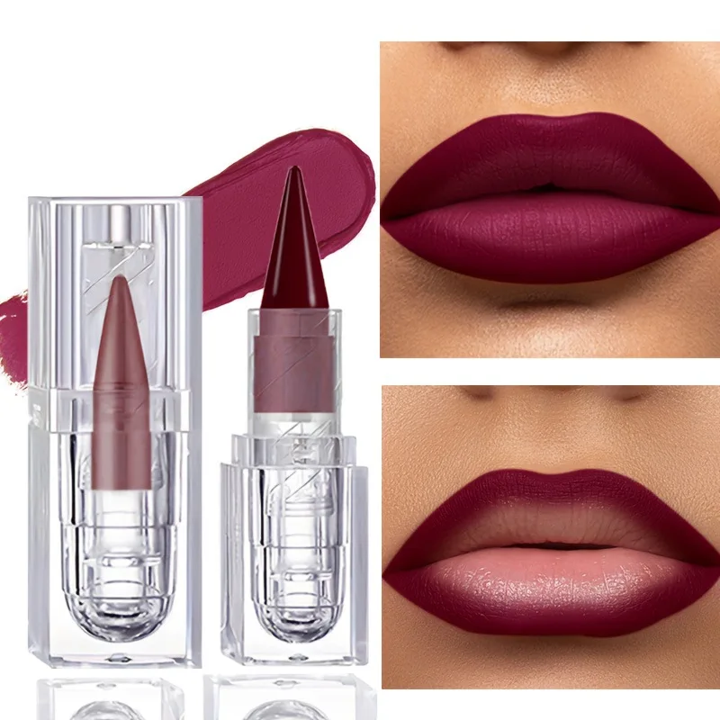 Rossetto opaco con penna per labbra e rossetto nudo a 5 colori, tonalità bacche antiaderenti impermeabili e di lunga durata per tutti i tipi di pelle