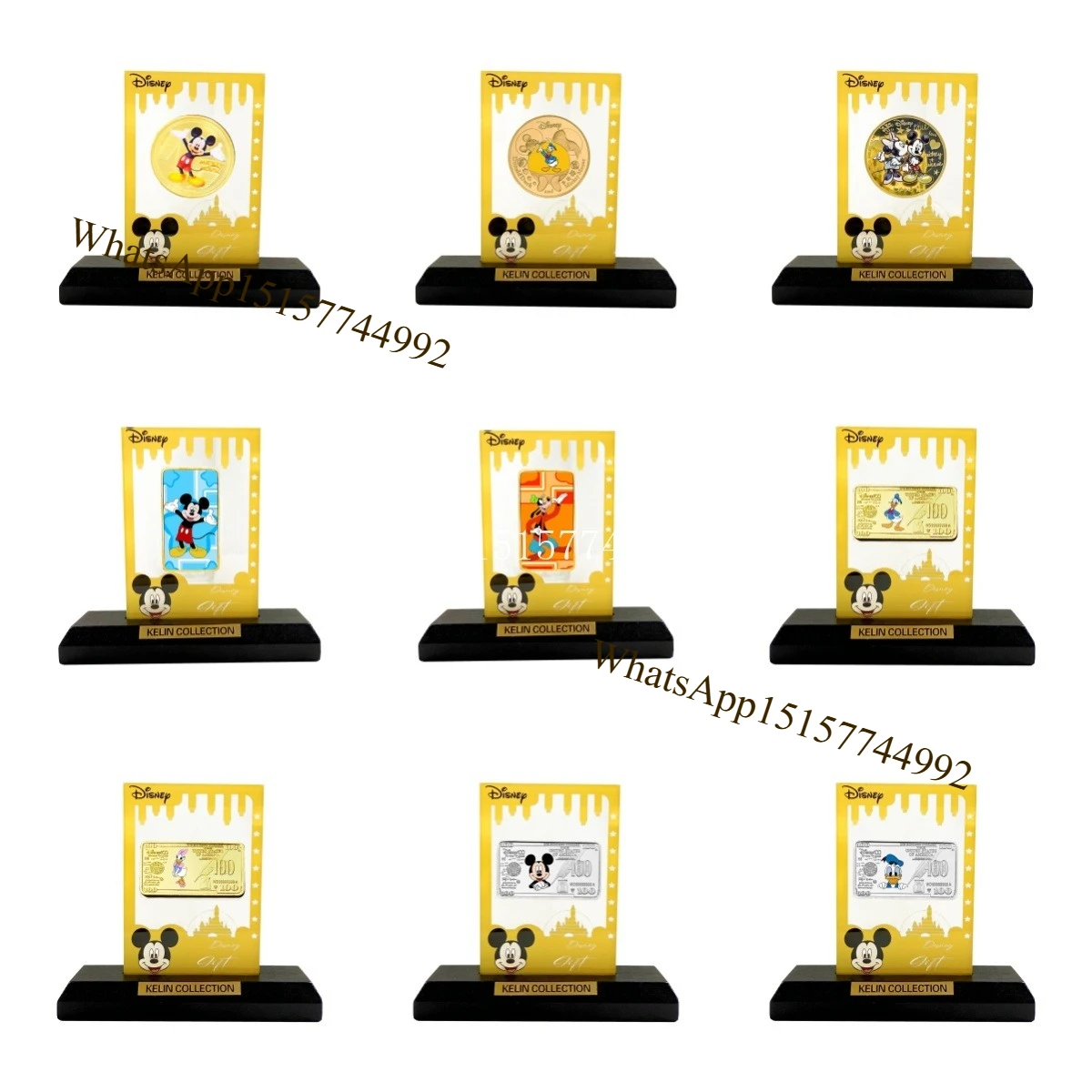 

【MINISO】Базовые батончики для монет с Микки Маусом — золотые/серебряные батончики с Минни и Дональдом Даком, детские игрушки и подарки