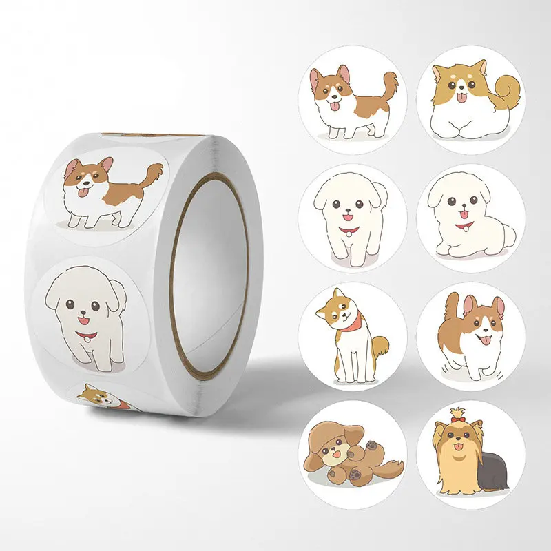 500pcs 귀여운 고양이 동물 보상 스티커 새로운 어린이 동기 부여 스티커 DIY 창의적 친환경 캠퍼스 사무실 자가 접착 라벨