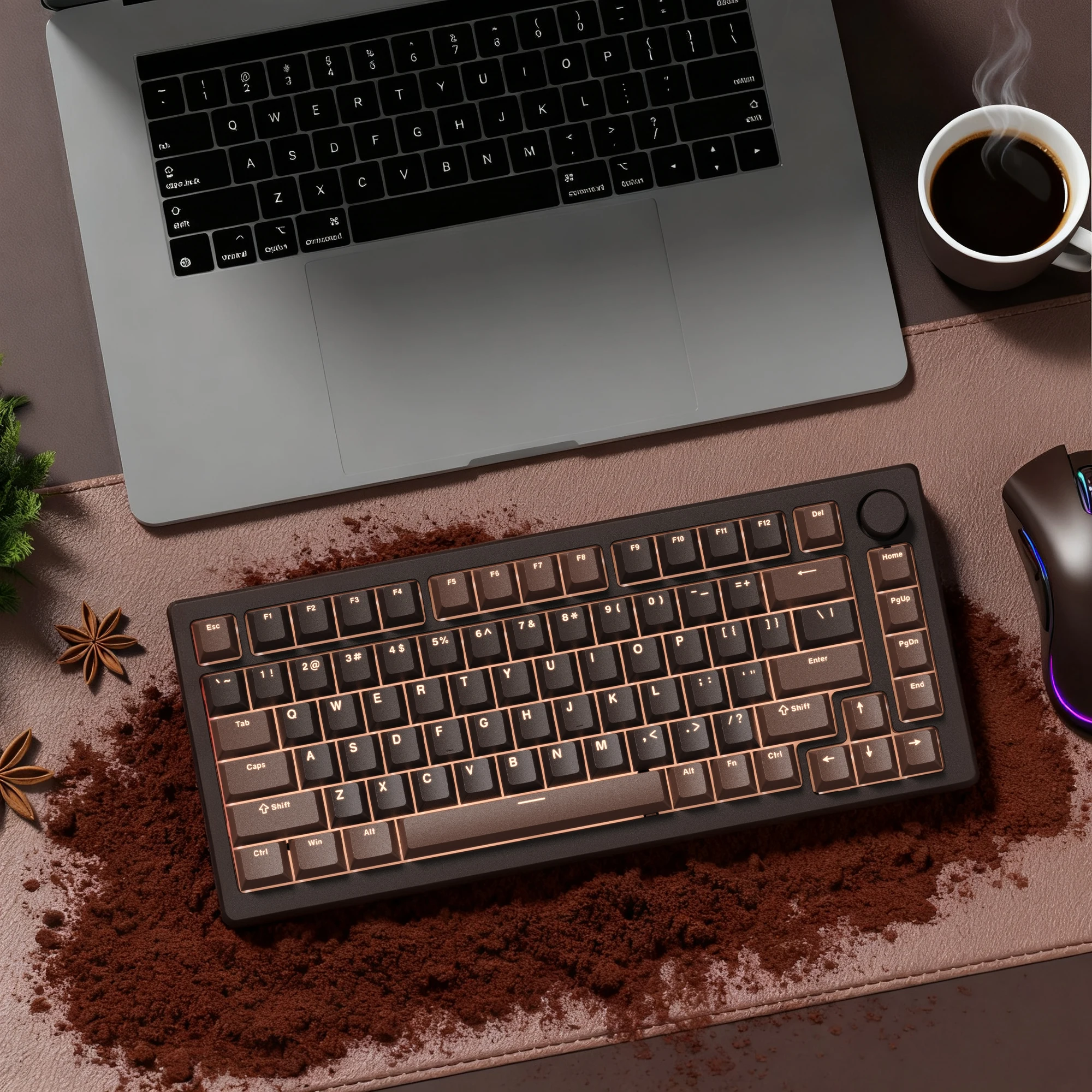 140 Keys Chocolate PBT Keycap RGB Shine Through Double Shot Keycaps Cherry Profile for MX Switches Mechanical Gaming Keyboard